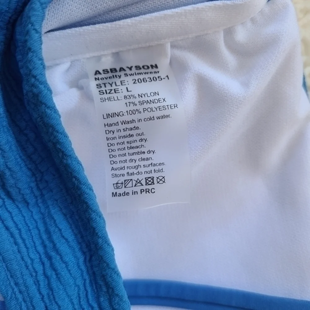 Asbayson Blue Bandeau‎ Padded Bikini Swimsuit